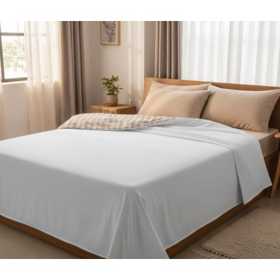 Çift kişilik Otel çarşafı  pamuk polyester kumaştan 240x260cm 59 tel 